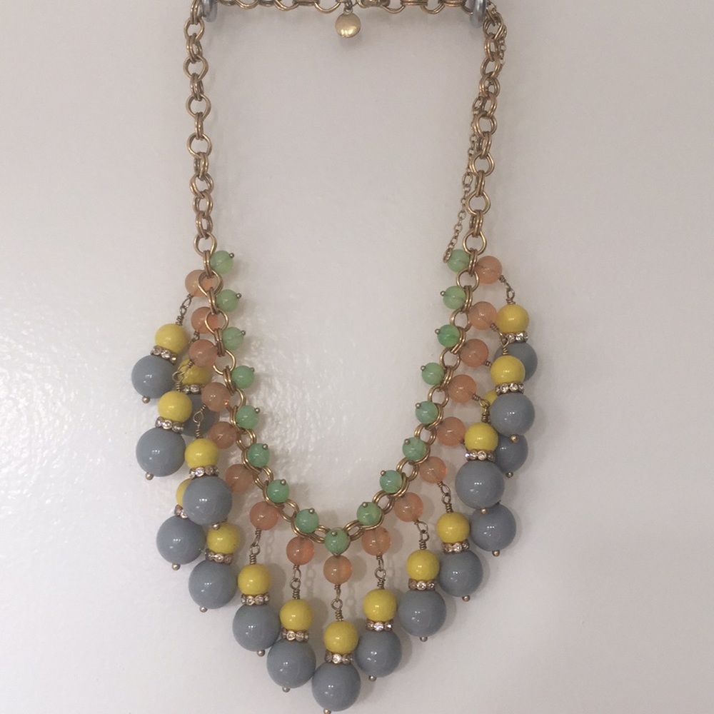 Colorful boho chic bib necklace